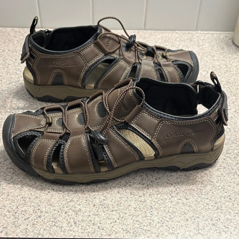 Eddie Bauer Brown and Black Men's Sandals